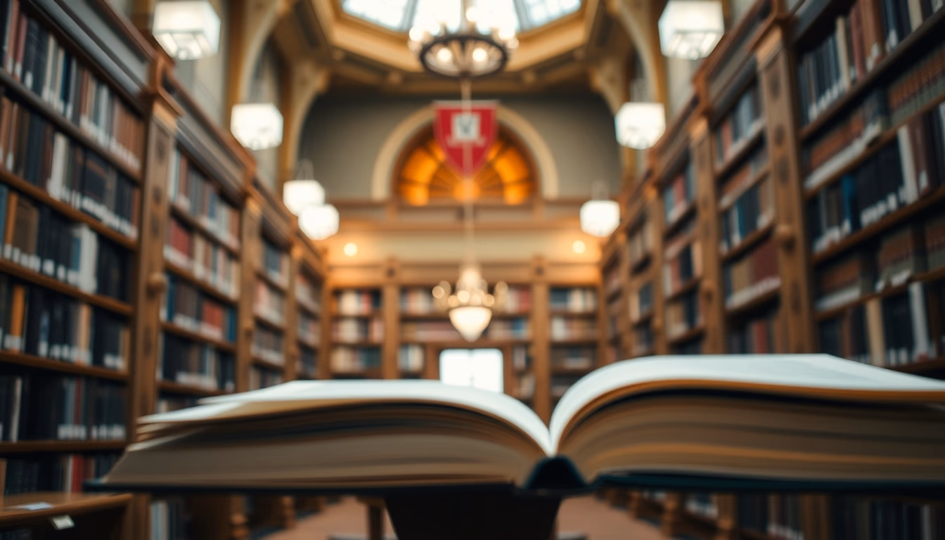 harvard library reading room in editorial style