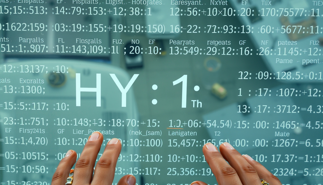 Visualização de função hash equações criptográficas em tela de vidro em estilo editorial