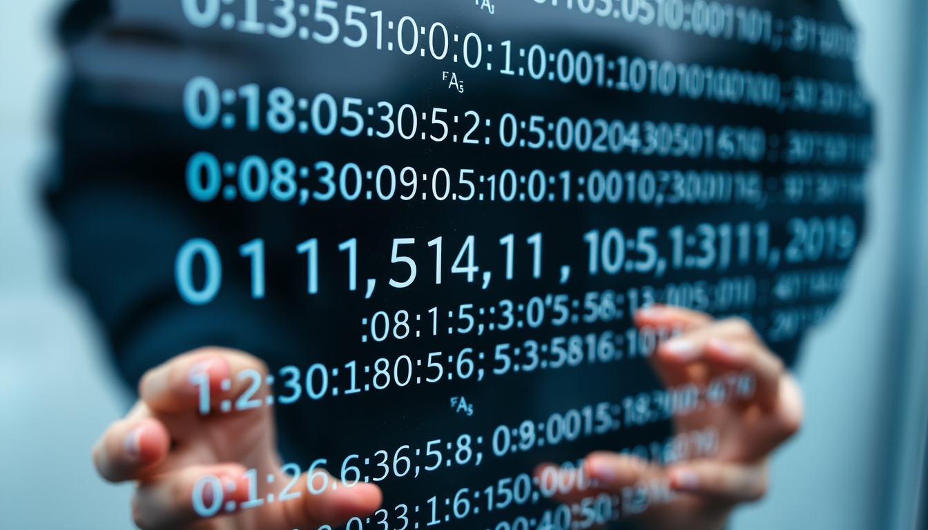 Visualização de função hash equações criptográficas em tela de vidro em estilo editorial