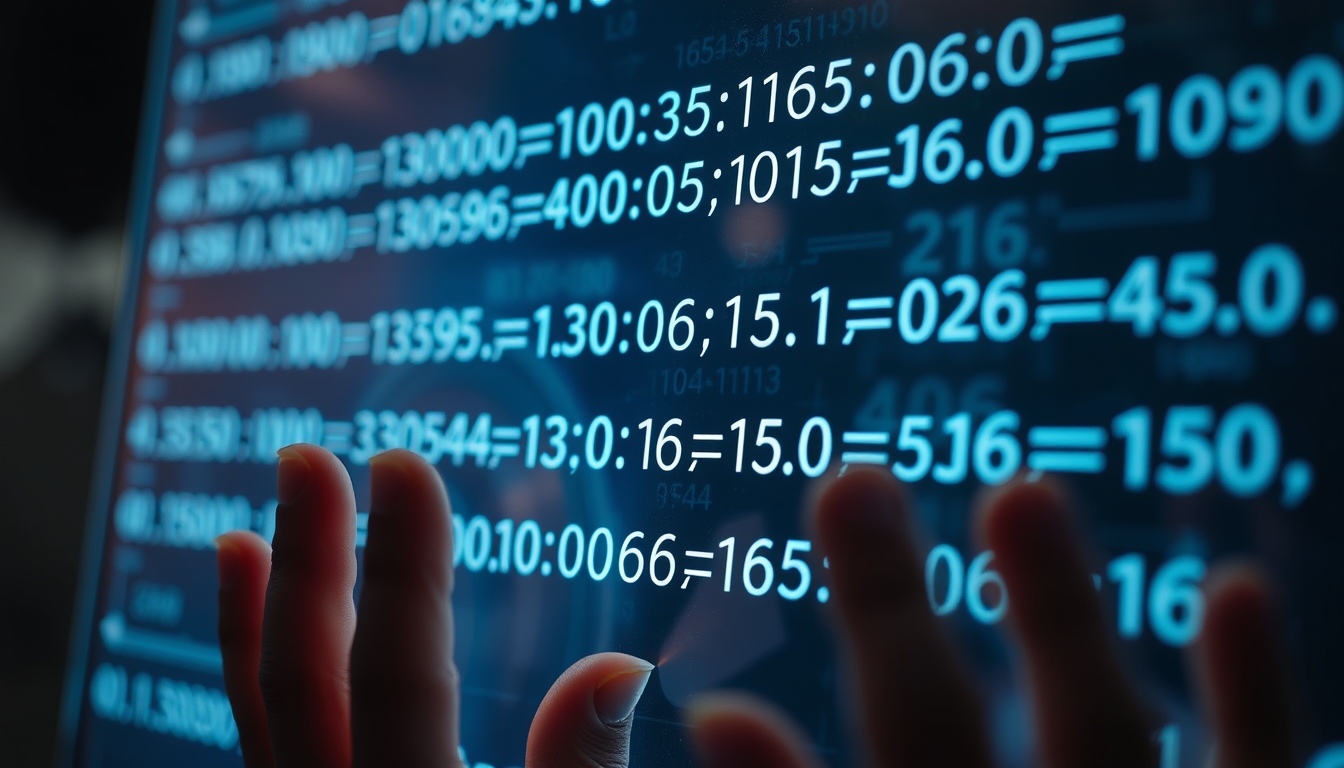 Visualização de função hash equações criptográficas em tela de vidro em estilo editorial