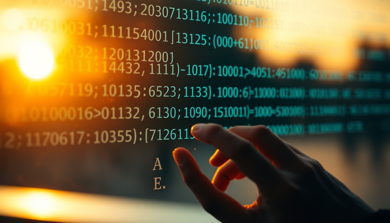 Visualização de função hash equações criptográficas em tela de vidro em estilo editorial