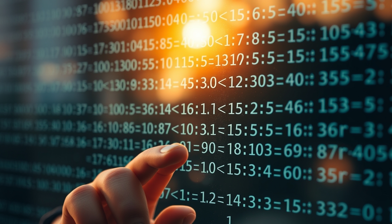 Visualização de função hash equações criptográficas em tela de vidro em estilo editorial