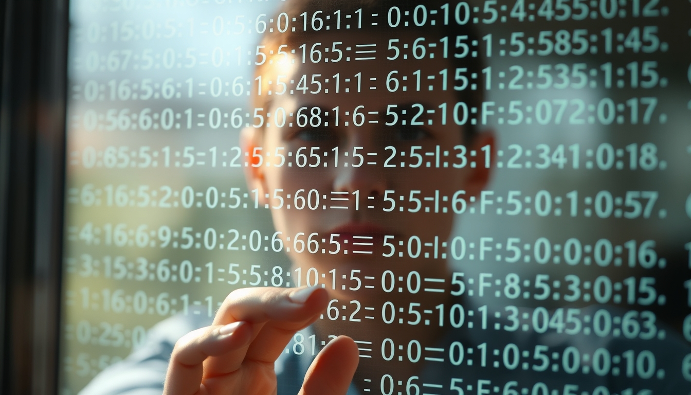 Visualização de função hash equações criptográficas em tela de vidro em estilo editorial