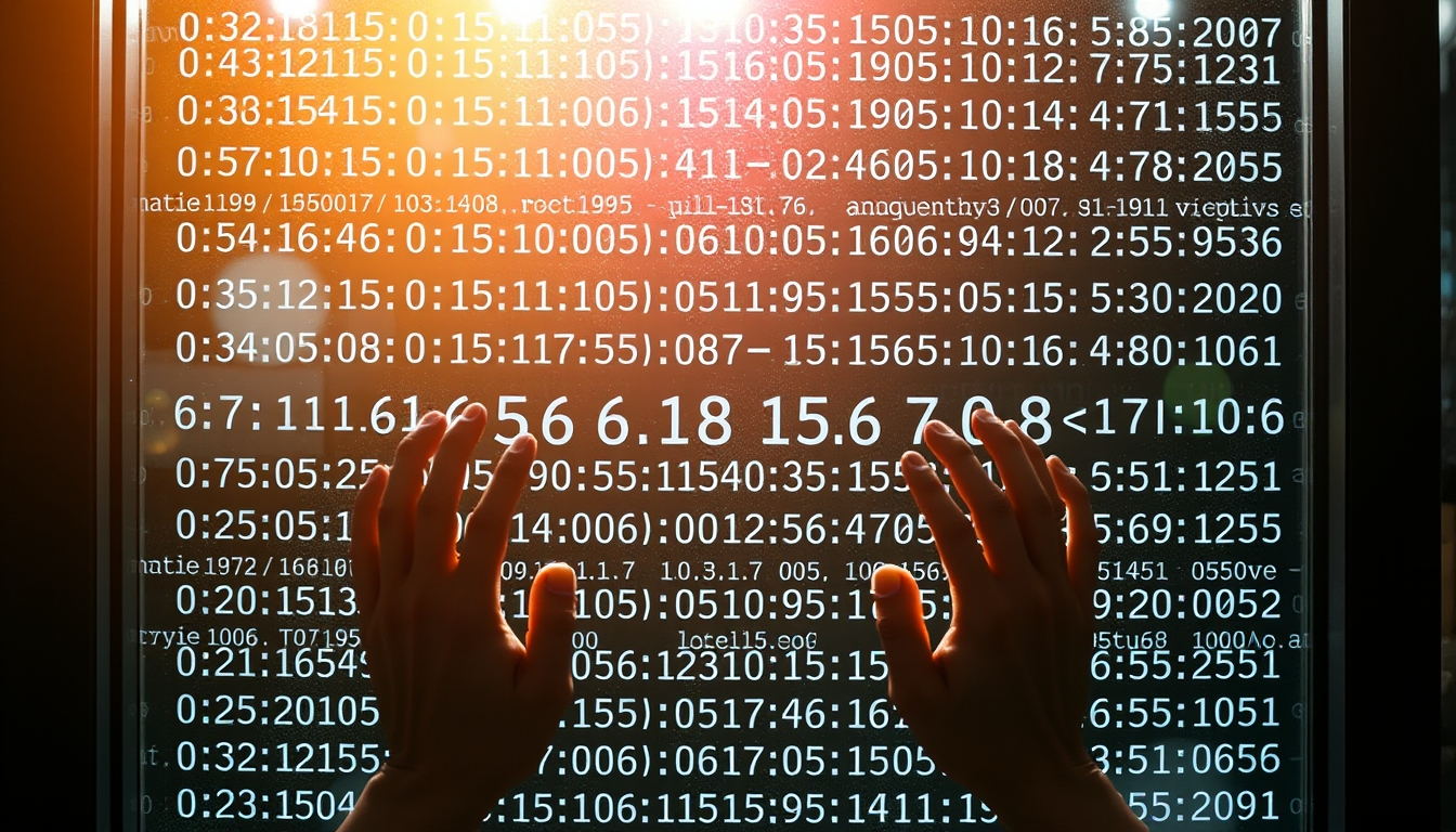 Visualização de função hash equações criptográficas em tela de vidro em estilo editorial