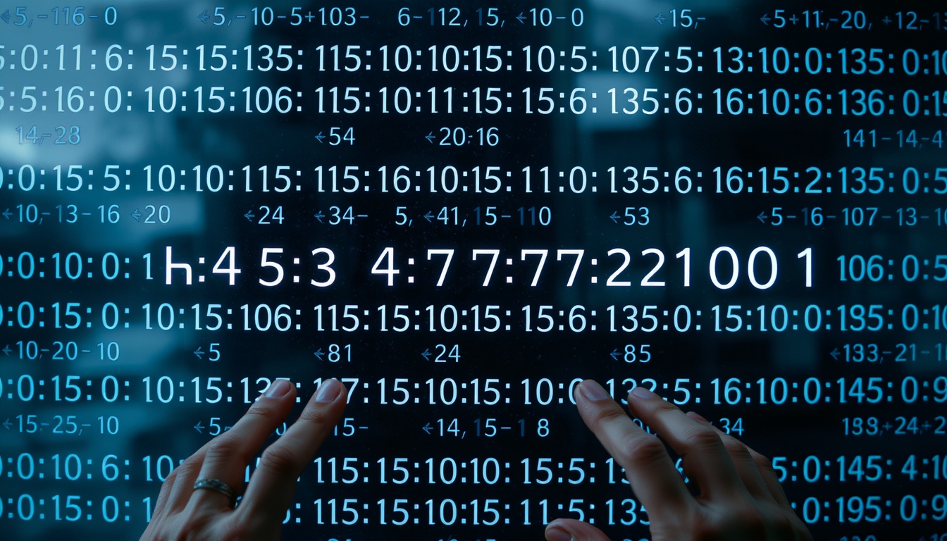 Visualização de função hash equações criptográficas em tela de vidro em estilo editorial