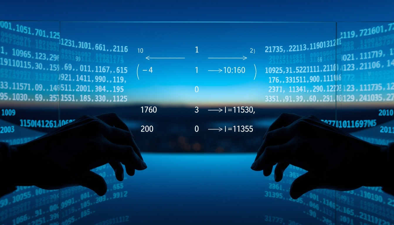 Visualização de função hash equações criptográficas em tela de vidro em estilo editorial