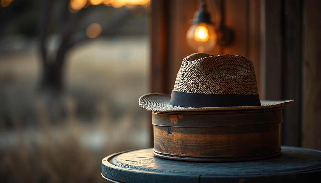 hat box round vintage in editorial style