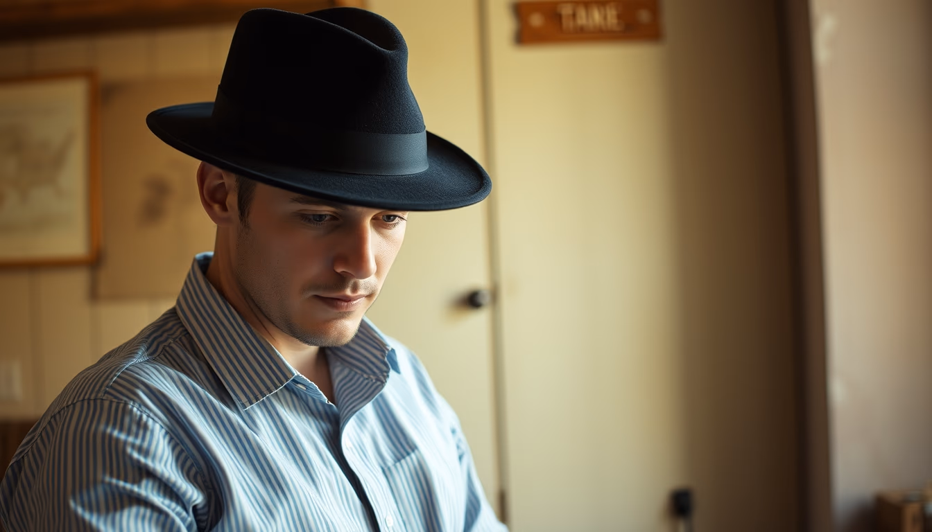 hat box round vintage in editorial style