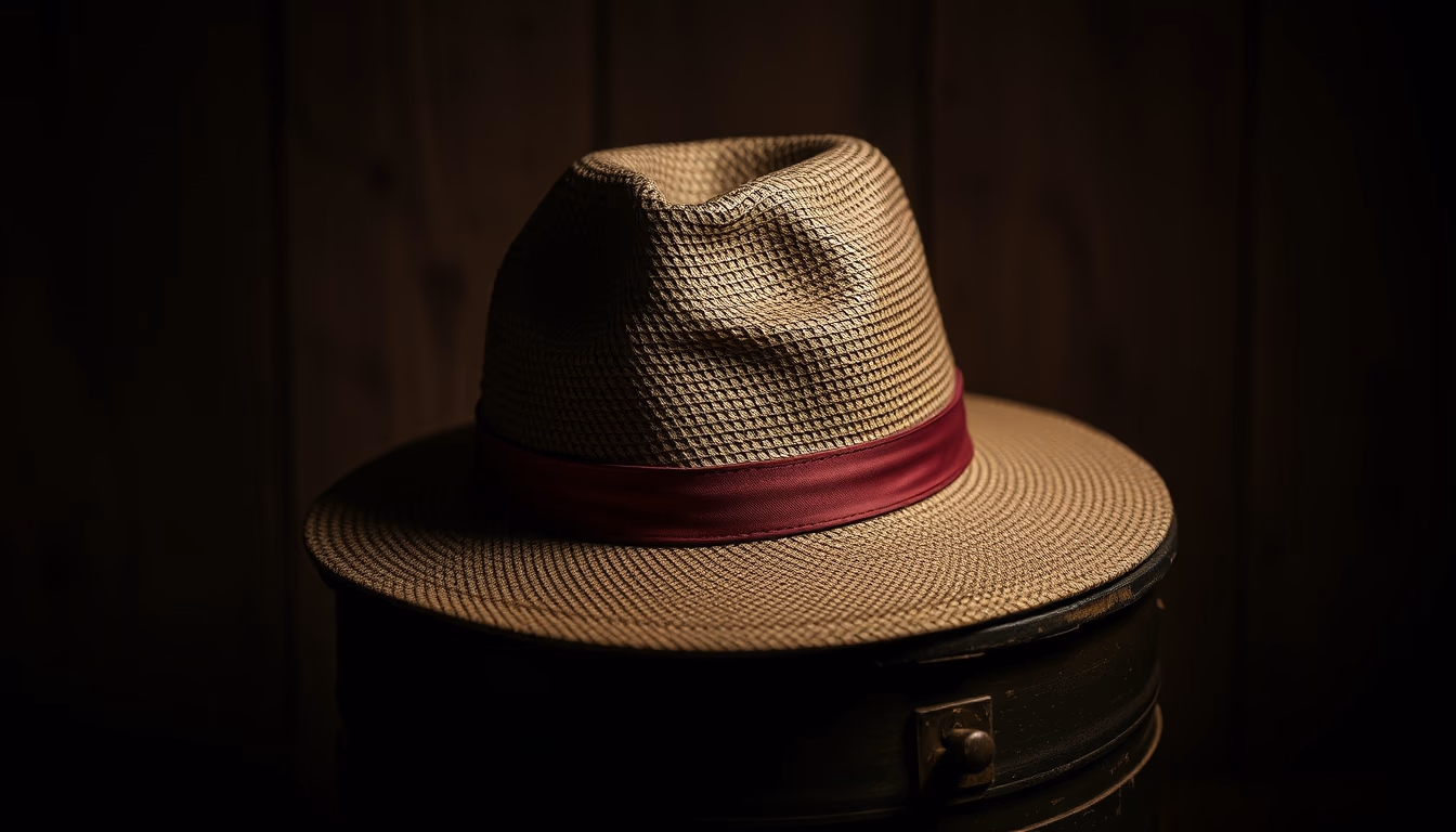 hat box round vintage in editorial style