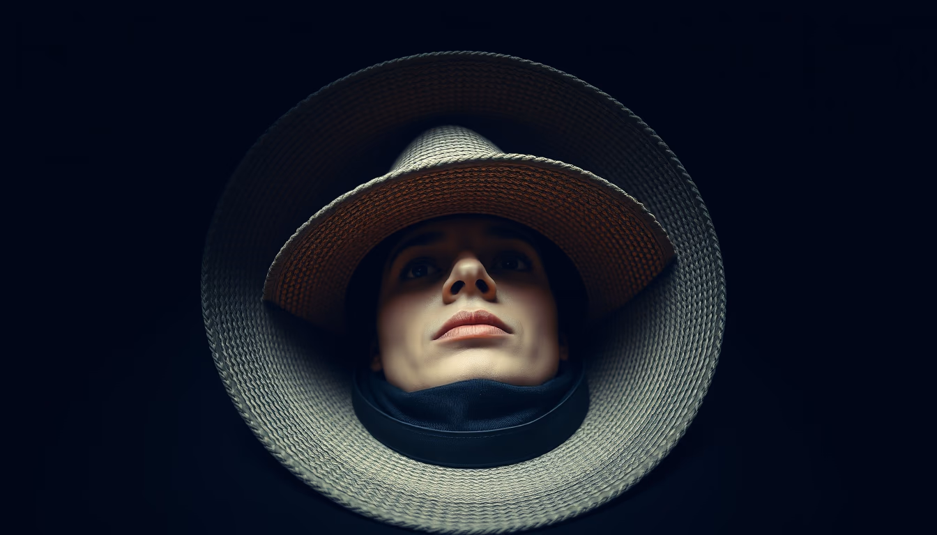 hat box round vintage in editorial style