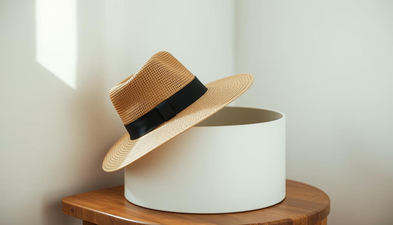 hat box round vintage in editorial style