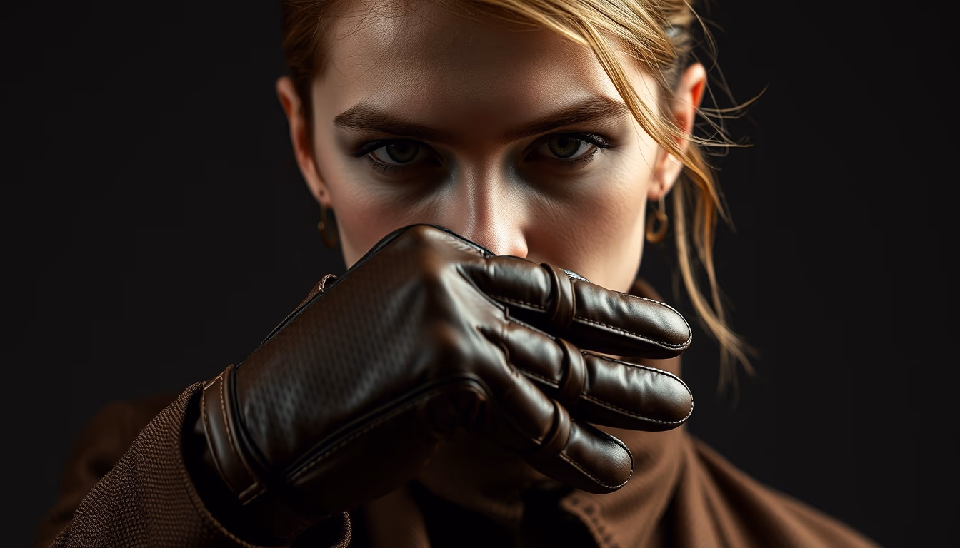 hawk training glove in editorial style