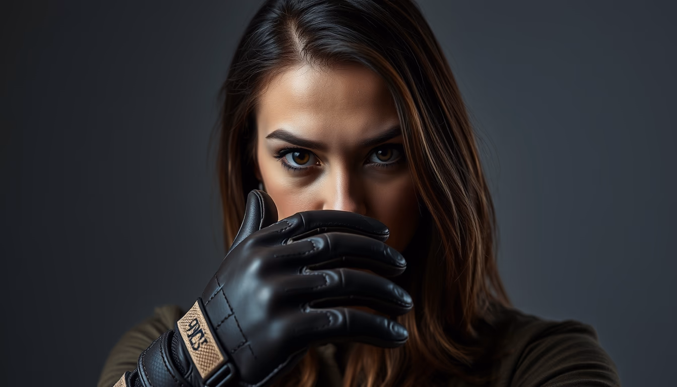 hawk training glove in editorial style