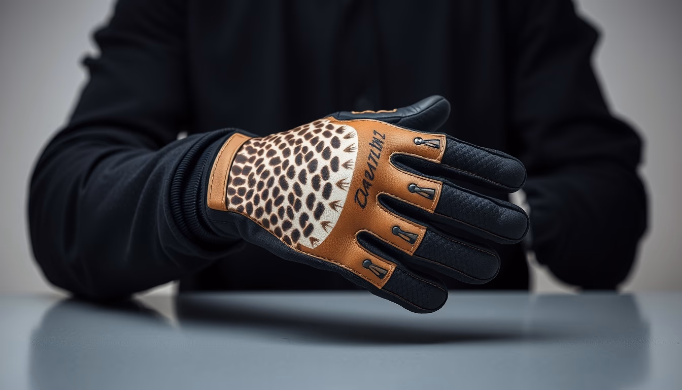 hawk training glove in editorial style