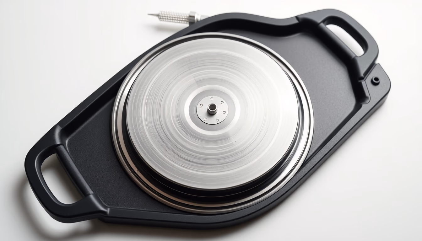 hdd platter exposed in editorial style