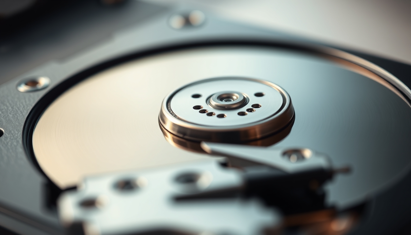 hdd platter exposed in editorial style