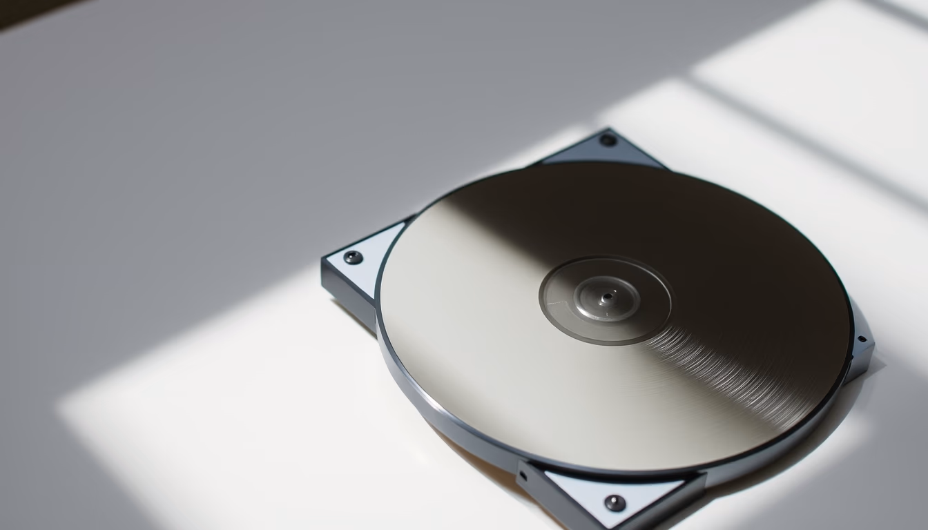 Hdd platter exposed em estilo editorial