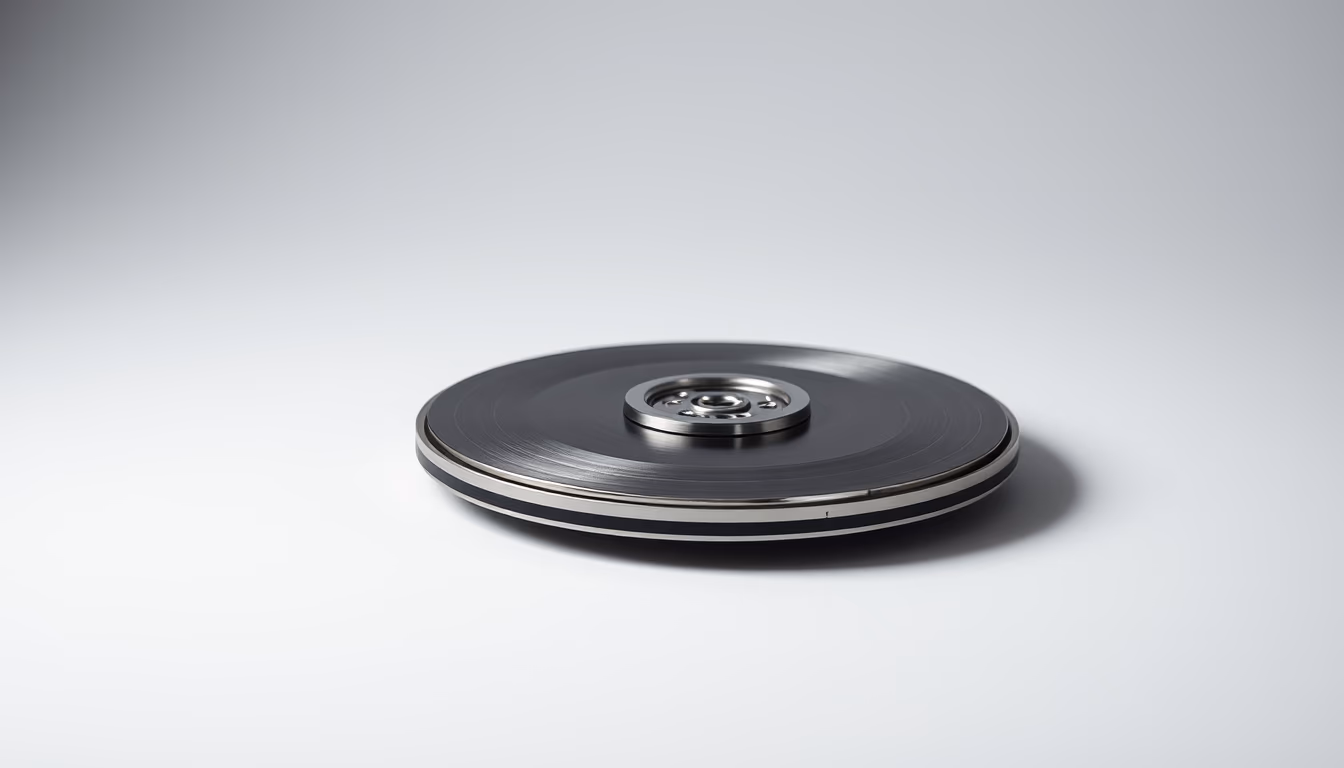 hdd platter exposed in editorial style