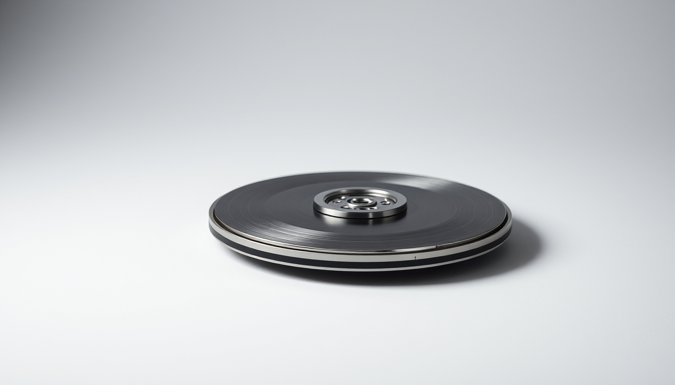 hdd platter exposed in editorial style