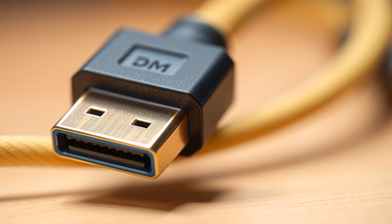 hdmi cable golden in editorial style