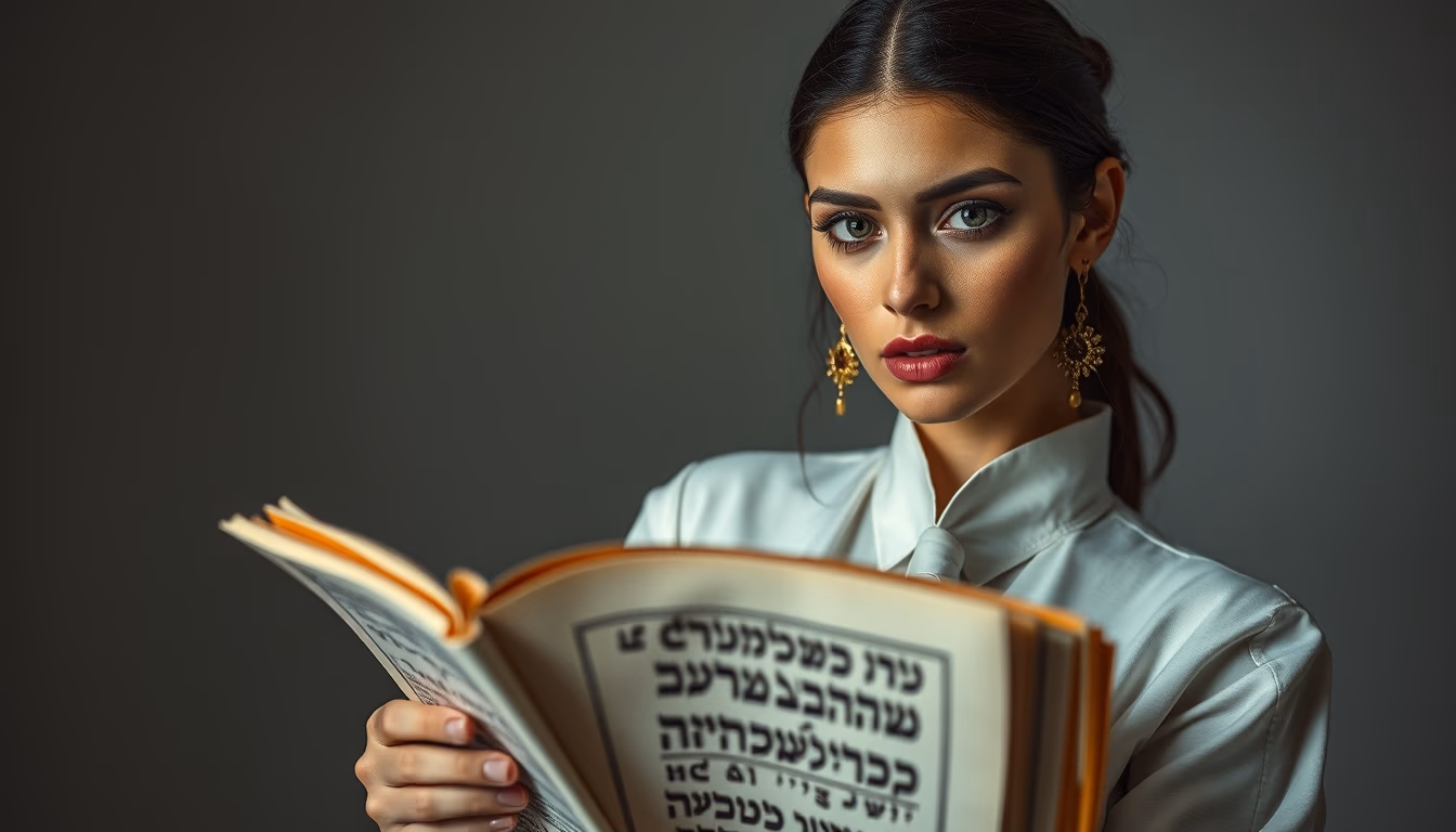 hebrew calligraphy torah in editorial style