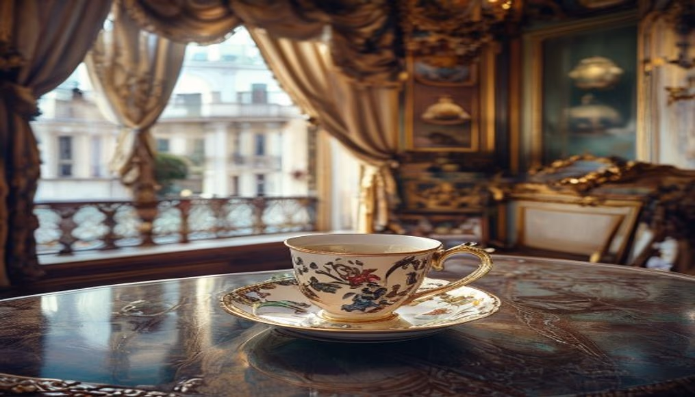 hermes balcon du guadalquivir teacup in luxury editorial photography