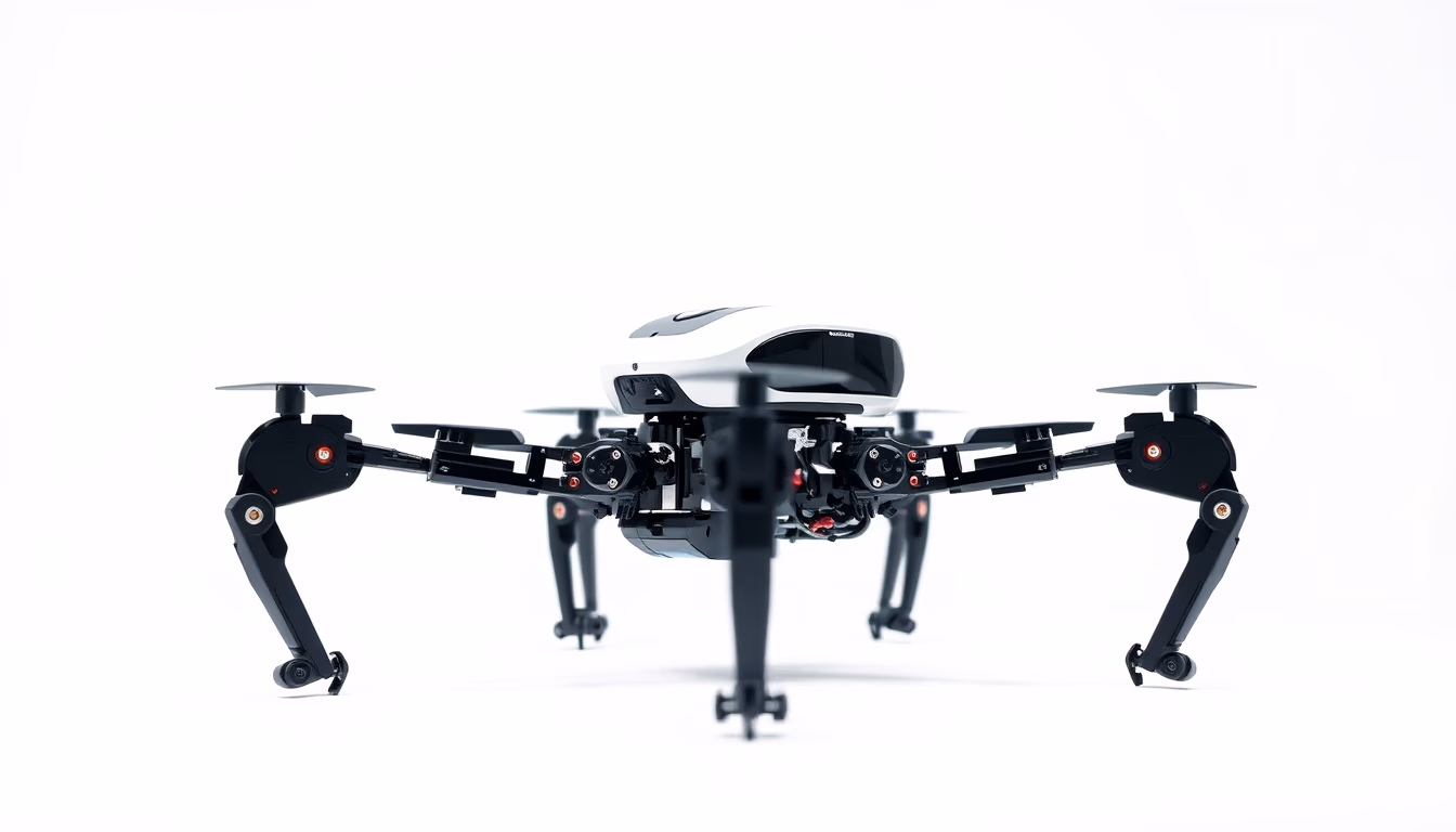 hexapod robot moving in editorial style