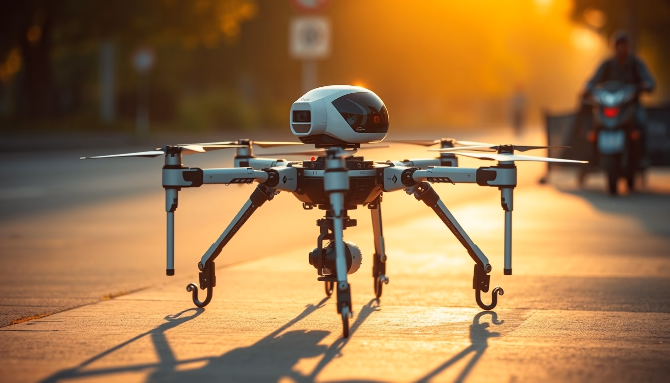 hexapod robot moving in editorial style
