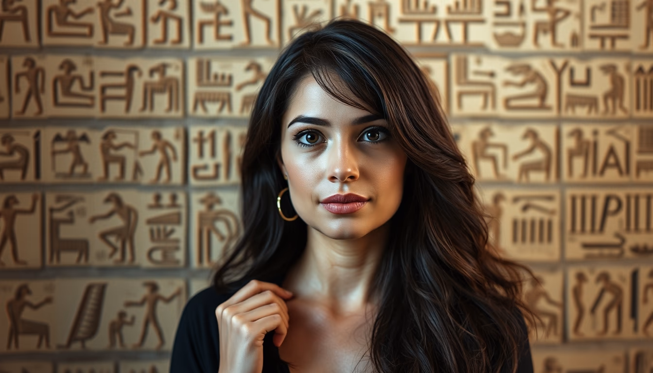 hieroglyphs egyptian wall in editorial style