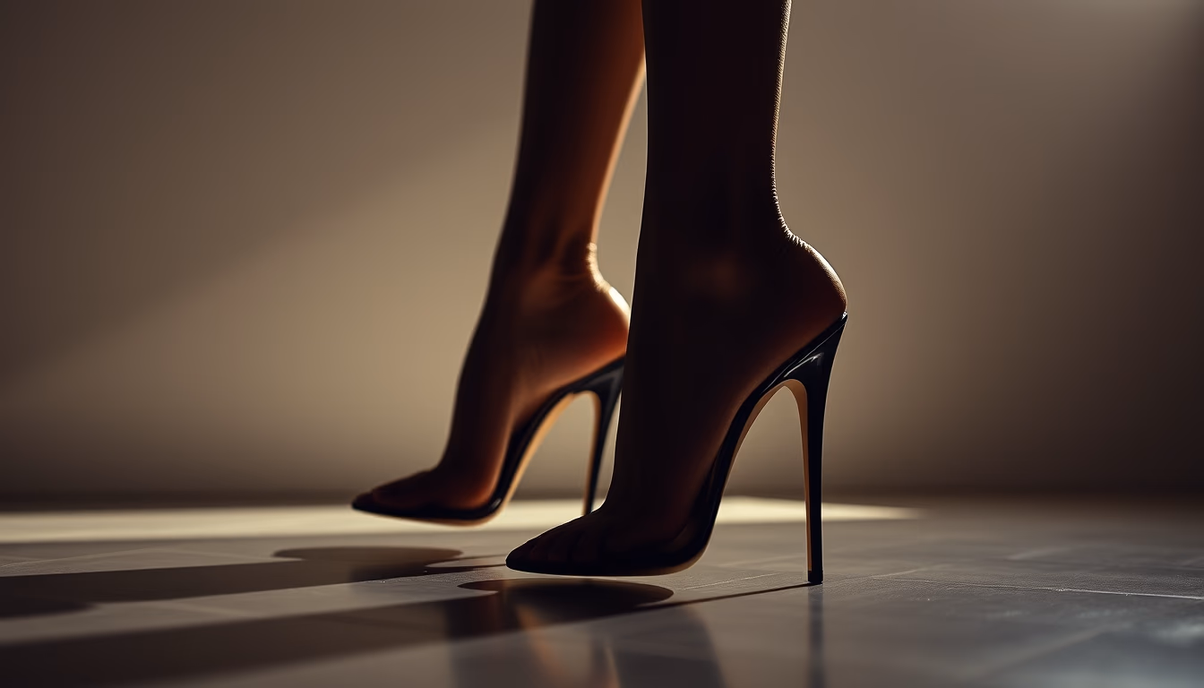 high heel shoes minimalist in editorial style