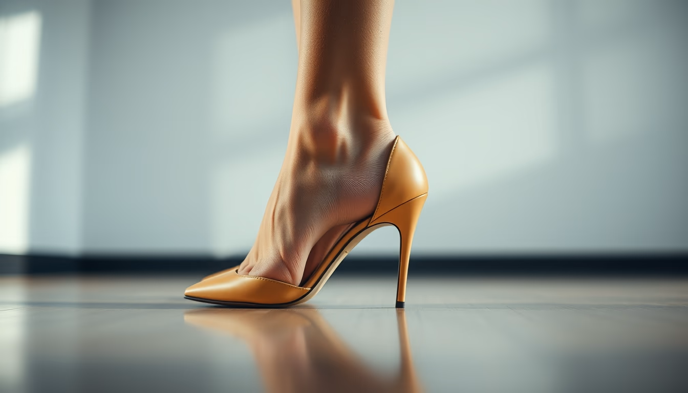 high heel shoes minimalist in editorial style