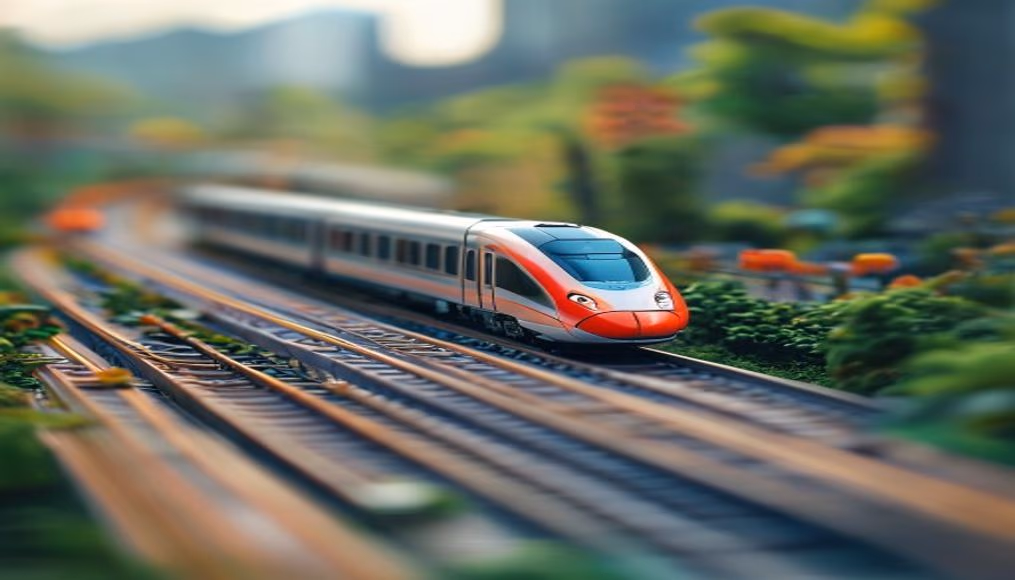 high speed train japan in editorial style