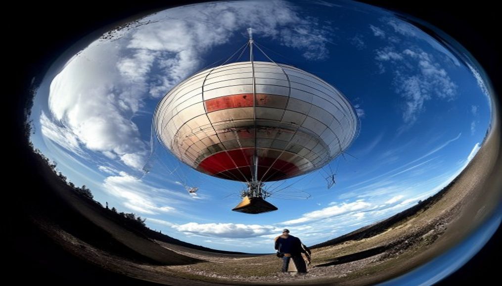 hindenburg airship in editorial style