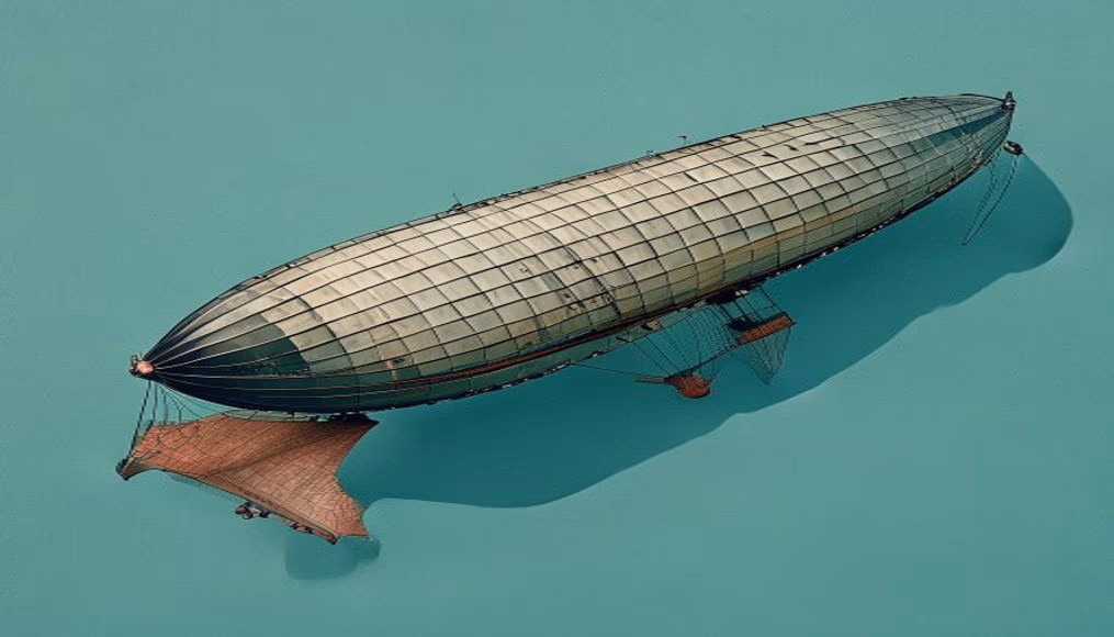 hindenburg airship in editorial style