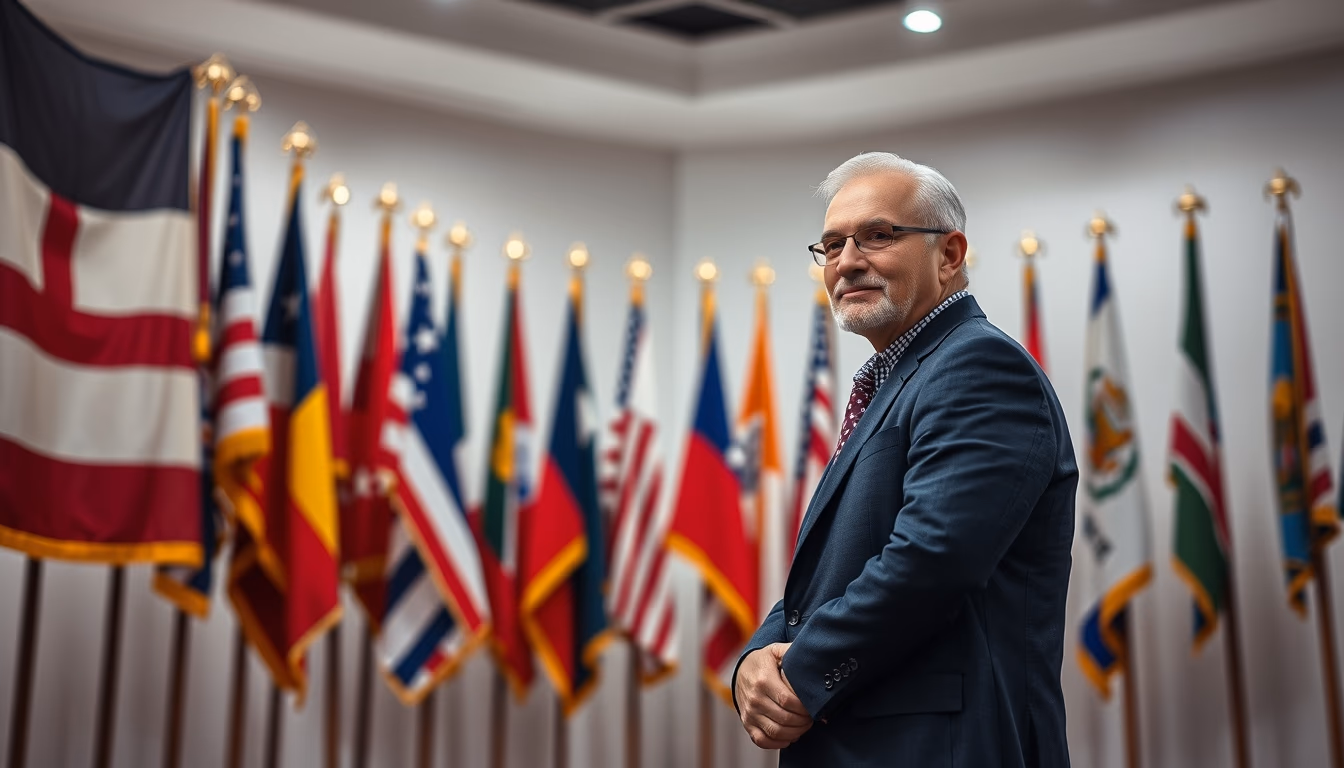 historical flags museum in editorial style