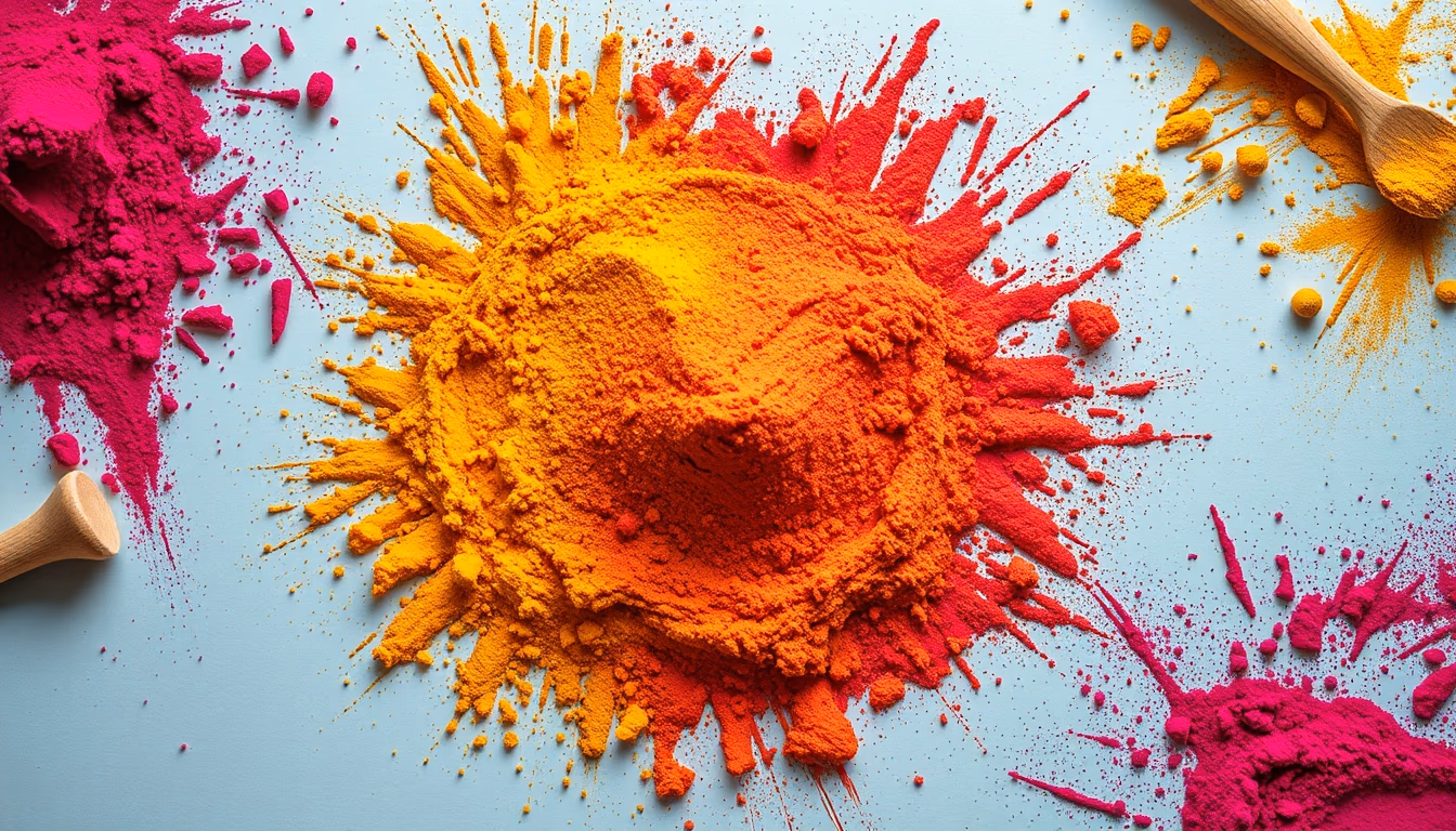 holi powder colors in editorial style