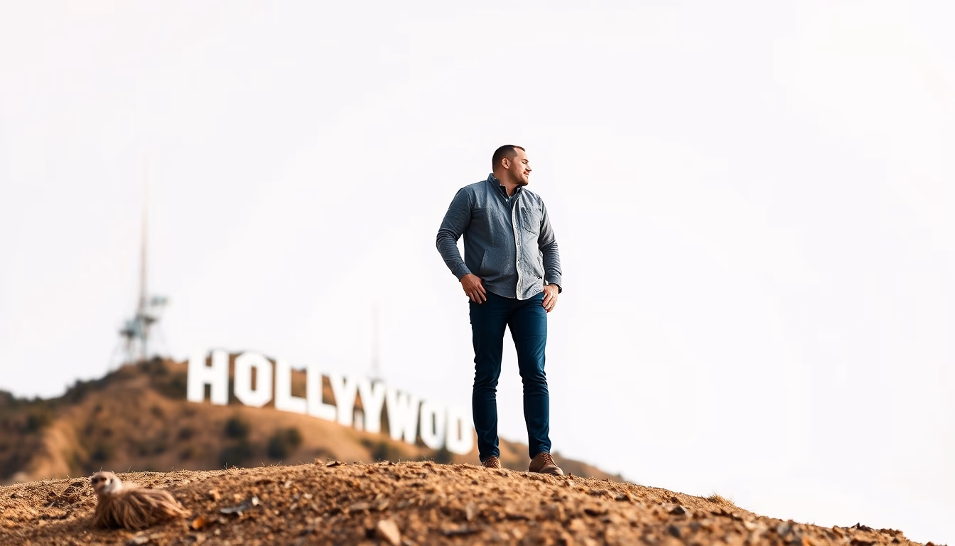 hollywood sign hill in editorial style