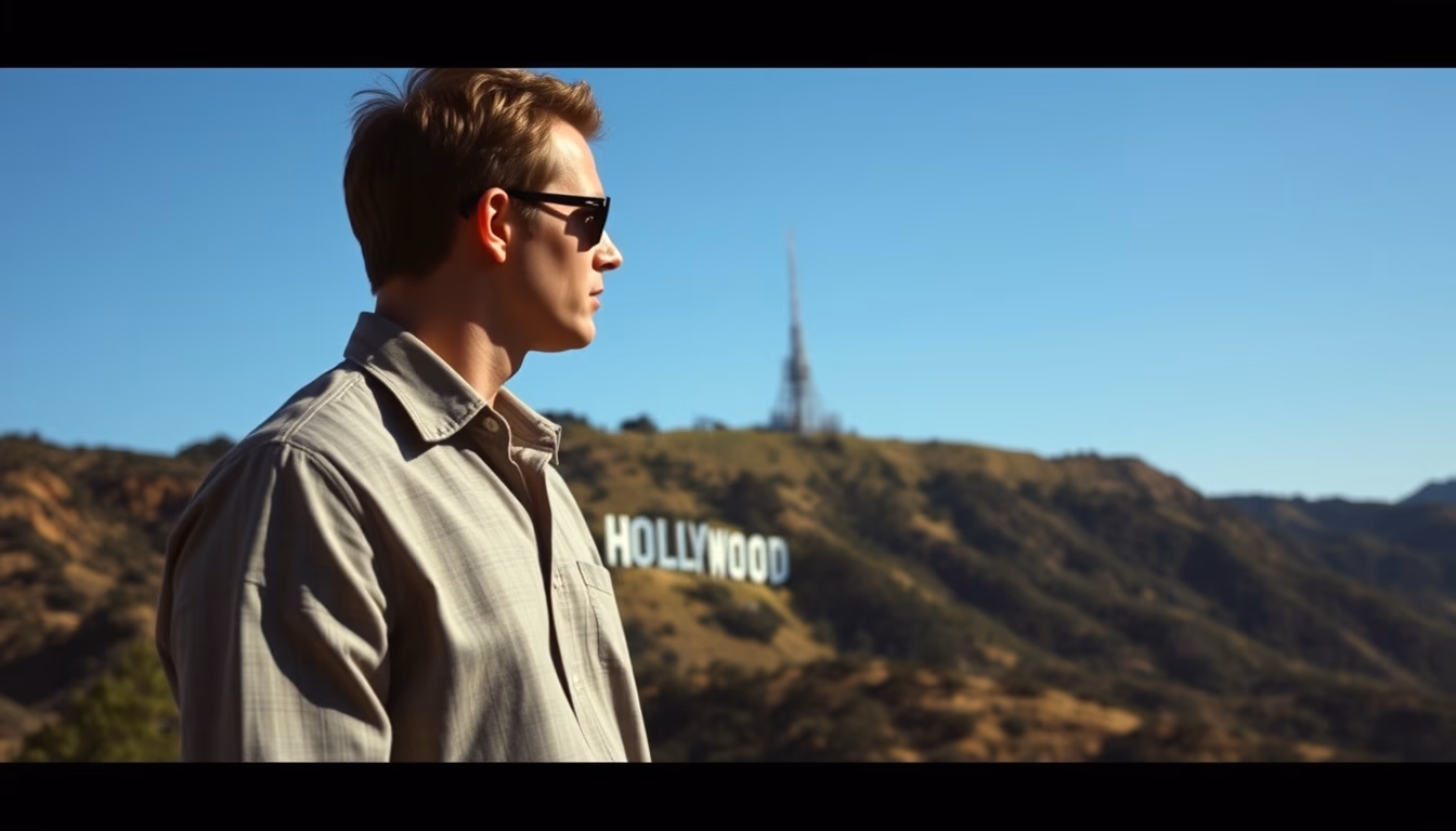 hollywood sign hill in editorial style