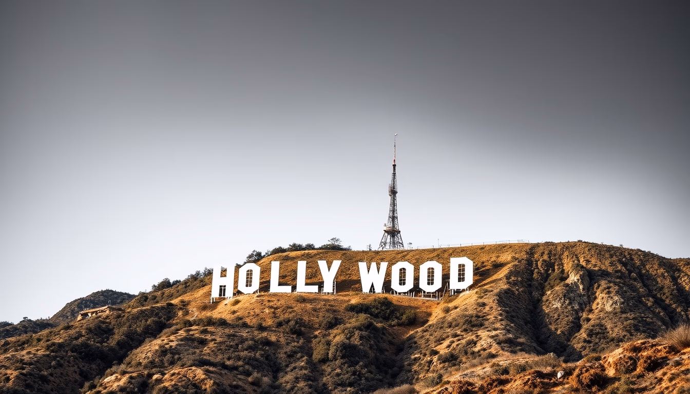 Hollywood sign hill em estilo editorial