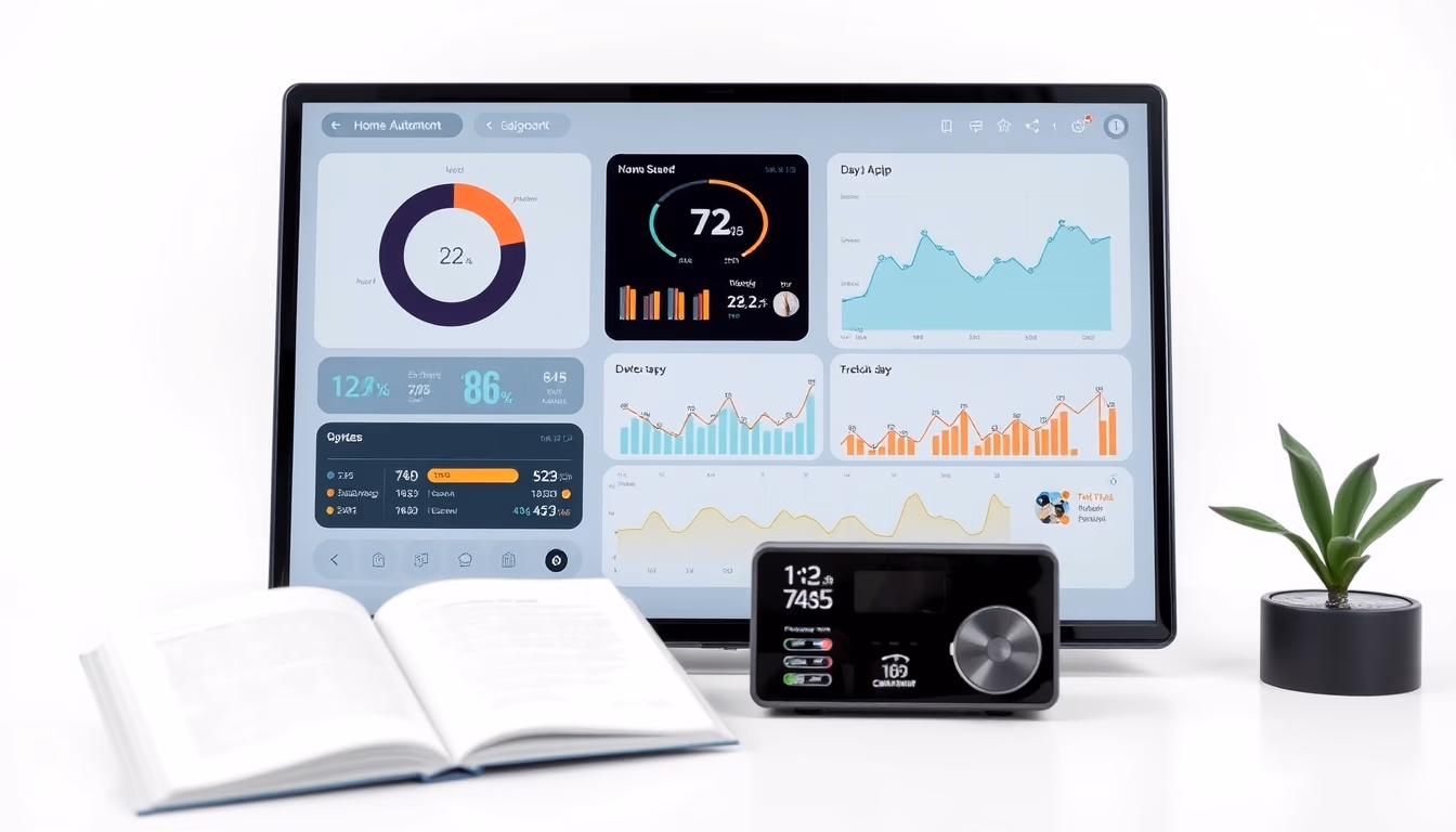 home automation dashboard in editorial style