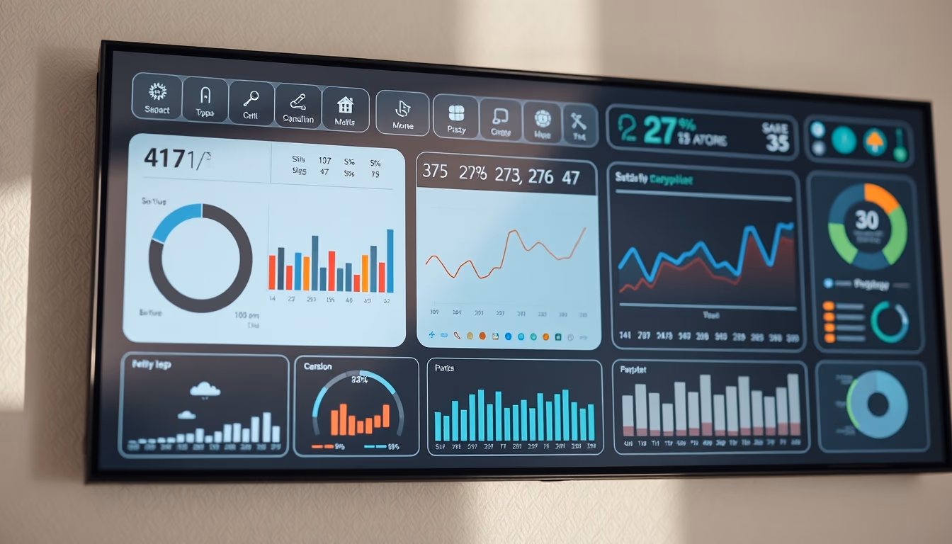 home automation dashboard in editorial style