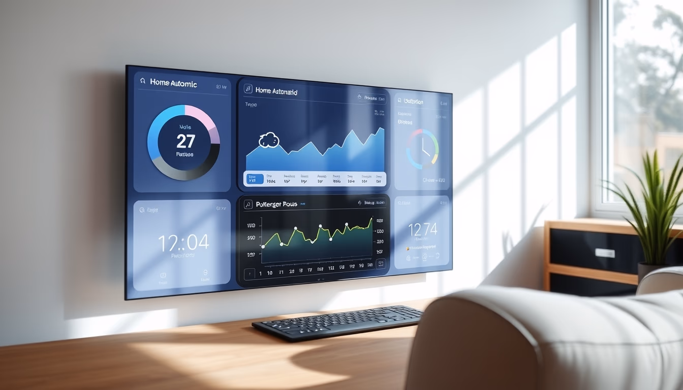 Home automation dashboard em estilo editorial