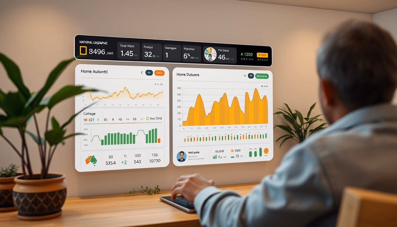 home automation dashboard in editorial style