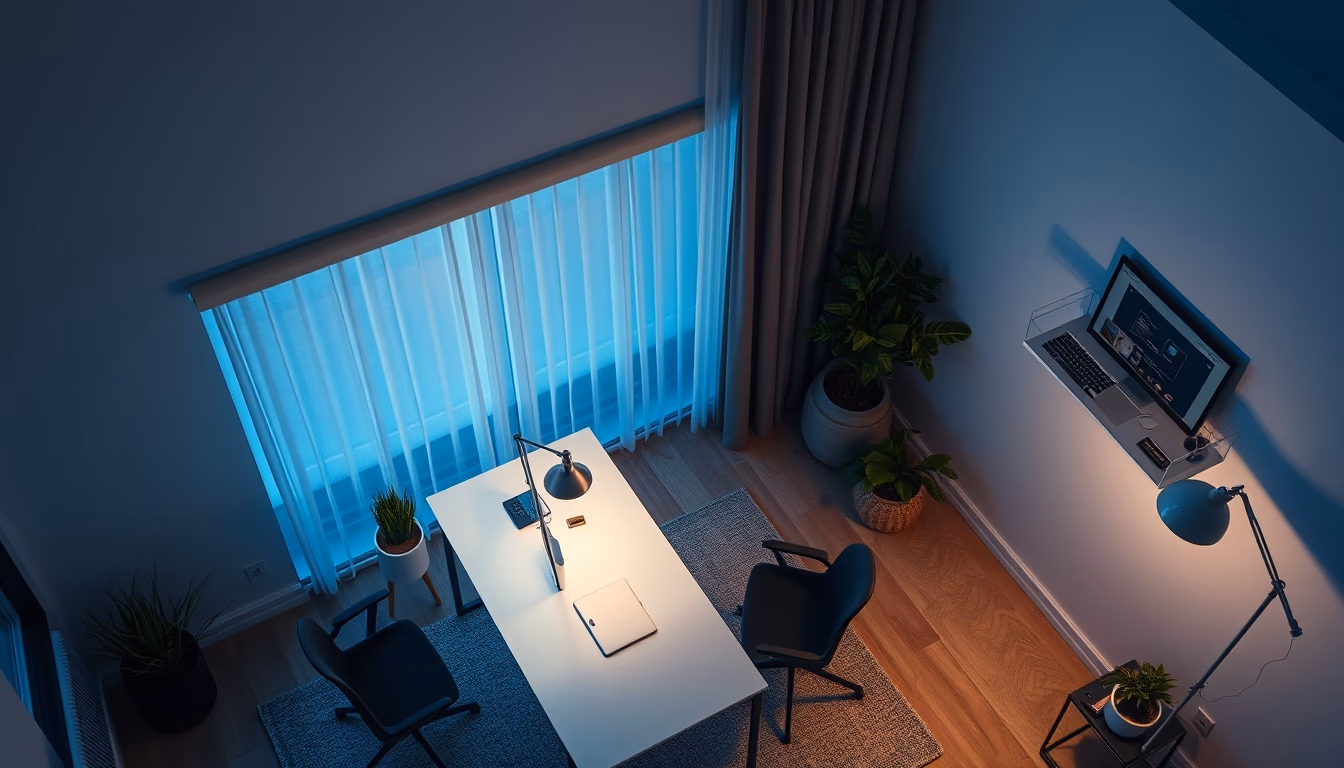 home office minimalist in editorial style