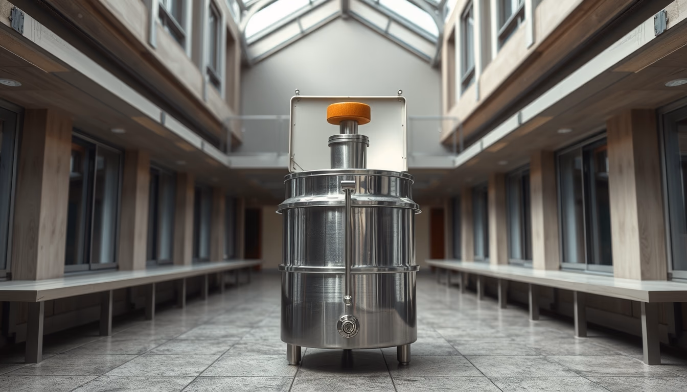 honey extractor stainless in editorial style