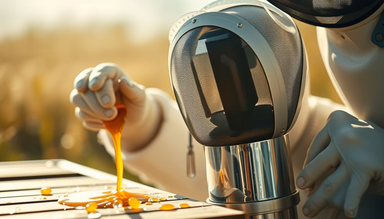 honey extractor stainless in editorial style