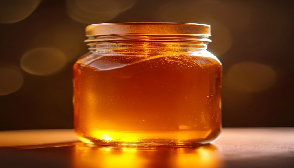 Honey jar amber light em estilo editorial