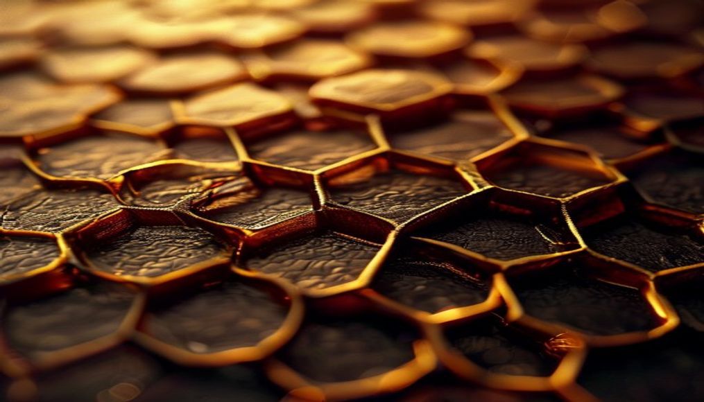 honeycomb hexagonal pattern in editorial style