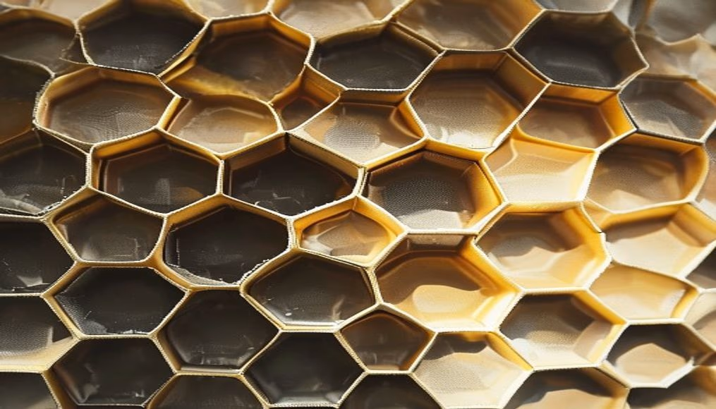 honeycomb hexagonal pattern in editorial style