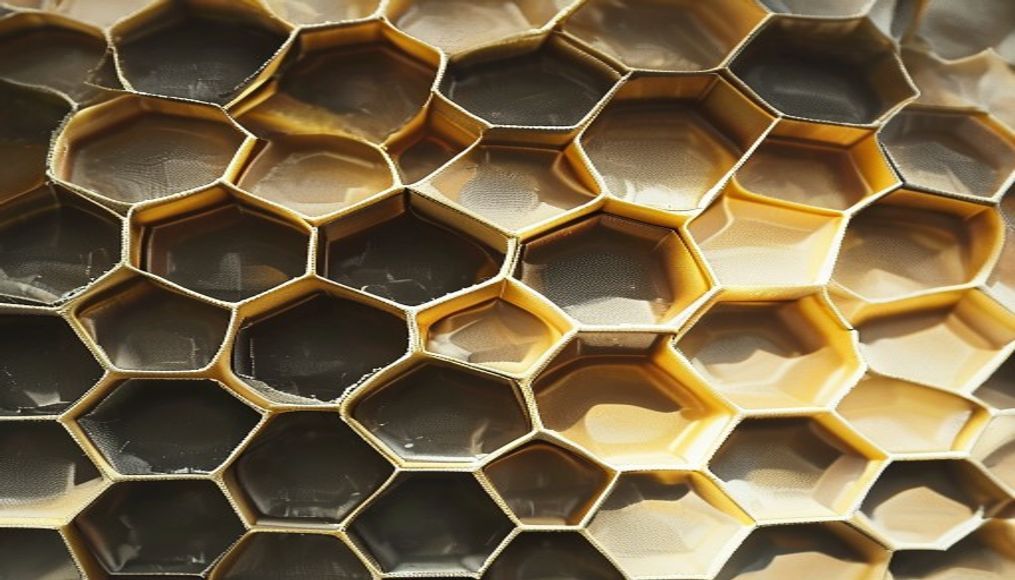 honeycomb hexagonal pattern in editorial style
